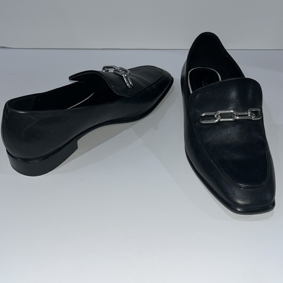 rag & bone Black Leather Loafer with Silver Accent - Picture 10 of 10